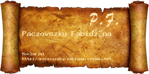 Paczovszky Fabiána névjegykártya